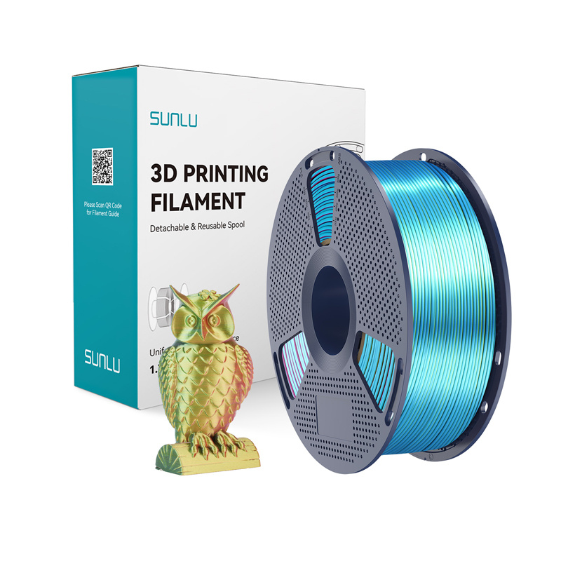 Sunlu PLA+ Silk Tri-Color Filament (red, yellow, and green)