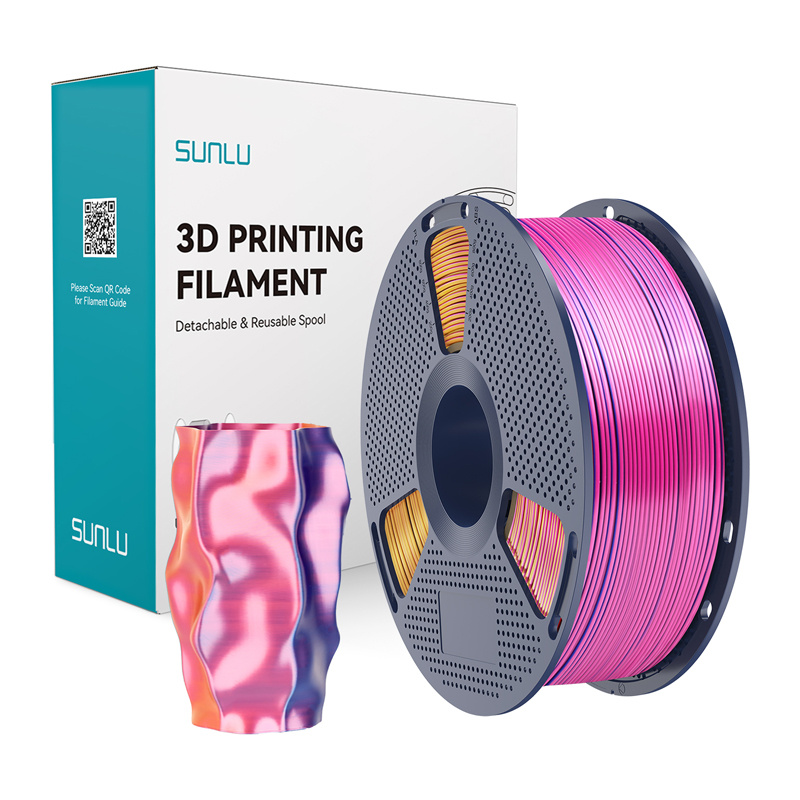 Sunlu PLA+ Silk Tri-Color Filament (red, yellow, and blue)