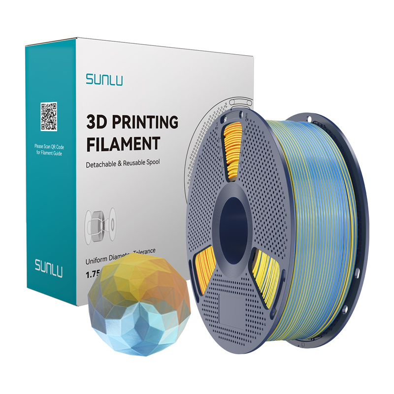 Sunlu PLA+ Silk Forth-Color Filament (blue-purple-orange-yellow)